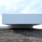 Balancing – the house has an impressive cantilever architecture, product design, sky, table, white