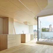 The  new  cantilever  space’s  architecture, ceiling, daylighting, floor, flooring, house, interior design, real estate, wood flooring, gray, brown