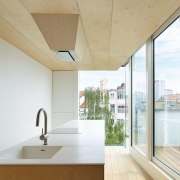 Large light filled upper kitchen - The Terraced architecture, ceiling, daylighting, home, house, interior design, real estate, window, white, orange