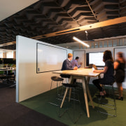 Open meeting room - Trustpower's New Headquarters - architecture, ceiling, furniture, interior design, office, table, black