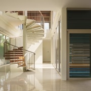 B House 04 - architecture | daylighting | architecture, daylighting, floor, glass, handrail, interior design, lobby, real estate, stairs, window, orange