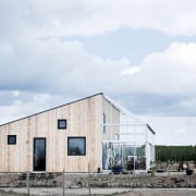 Architect: Sigured Larsen barn, cloud, home, house, shed, sky, white