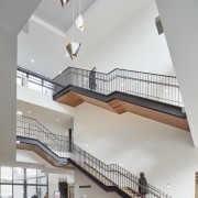 Architect: McIldowie PartnersPhotography by Peter Clarke apartment, architecture, building, daylighting, handrail, stairs, structure, gray