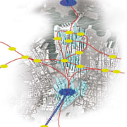 Sydney in 2050 – Travel routes and metro graphic design, line, map, tree, white