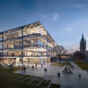 Museum of 20th Century art, Berlin - Museum architecture, building, commercial building, condominium, corporate headquarters, facade, mixed use, plaza, real estate, residential area, sky, gray