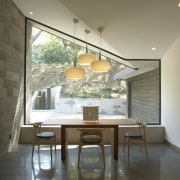 Kim Residence 02 - Kim Residence 02 - architecture, ceiling, dining room, home, house, interior design, property, real estate, room, table, window, gray, brown, black