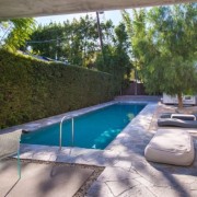 Tobey Maguire's new West Hollywood home - Tobey backyard, estate, home, house, leisure, property, real estate, swimming pool, villa, yard, gray, brown