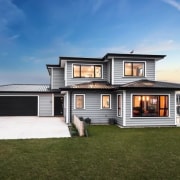 Envira bevel back weatherboards - Envira bevel back elevation, estate, facade, home, house, property, real estate, residential area, siding, teal, brown