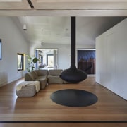 Architect: Austin Maynard ArchitectsPhotography by Peter Bennetts architecture, ceiling, floor, flooring, hardwood, house, interior design, living room, loft, wood flooring, gray