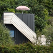 Graham Phipps-Black – Ruby Bay, Nelson house - architecture, cottage, house, hut, outdoor structure, roof, shed, tree, wood, brown