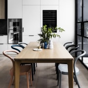 Architect: Technē Architecture + Interior DesignPhotography by chair, dining room, furniture, interior design, product design, table, white