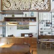 Sam Crawford Architects ceiling, dining room, furniture, interior design, table, wall, brown, white