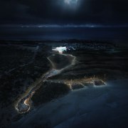 Architect: Terrior atmosphere, atmosphere of earth, darkness, earth, geological phenomenon, horizon, moonlight, night, ocean, phenomenon, sea, sky, water, black