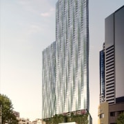 380 Lonsdale is actually two towers, in what apartment, architecture, building, city, commercial building, condominium, corporate headquarters, daytime, downtown, facade, headquarters, landmark, metropolis, metropolitan area, mixed use, real estate, residential area, sky, skyscraper, tower, tower block, urban area, gray