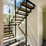 View the home here glass, handrail, stairs, structure, gray