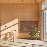 Architect: Steffen Welsch ArchitectsPhotography by Wolf-Peter architecture, ceiling, daylighting, floor, flooring, home, house, interior design, living room, real estate, wood, orange, gray