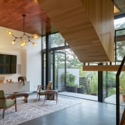 Architect: Schwartz and Architecture: SaAPhotography by Bruce architecture, ceiling, daylighting, dining room, estate, hardwood, home, house, interior design, living room, lobby, property, real estate, window, wood, brown, gray