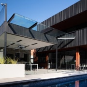 Architect: Damon HillsPhotography by Nic Granleese architecture, building, facade, home, house, property, real estate, roof, black
