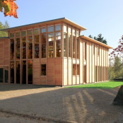 The driveway at the front of the property architecture, building, facade, home, house, property, real estate, shed, brown
