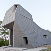 The rotating structure in the default position - architecture, barn, building, facade, home, house, siding, white, gray