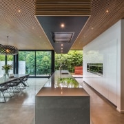 On this kitchen project, the island holds drawer architecture, ceiling, estate, house, interior design, real estate, gray