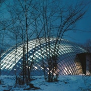 Forestry Branch – Marche-en-Famenne - Forestry Branch – architecture, biome, building, dome, freezing, sky, snow, structure, tree, winter, teal, black, blue