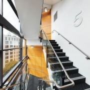 Newcastle Courthouse – Cox Architecture - Newcastle Courthouse architecture, building, daylighting, glass, handrail, house, interior design, stairs, gray, white