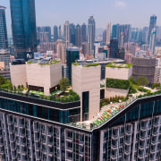 Architect: concrete bird's eye view, building, city, cityscape, condominium, daytime, downtown, metropolis, metropolitan area, mixed use, neighbourhood, real estate, residential area, roof, skyline, skyscraper, tower block, urban area, urban design, gray, black