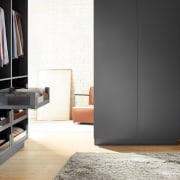 Blum's LEGRABOX drawer system makes decluttering a closet, door, floor, furniture, interior design, product design, room, wardrobe, white