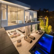 It's a large, comfortable home with an upstairs architecture, daylighting, home, house, interior design, property, real estate, orange, blue