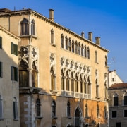 This palace was once home to Giorgione's 'The apartment, building, city, classical architecture, estate, facade, historic site, medieval architecture, metropolis, neighbourhood, palace, plaza, property, sky, town, town square, window