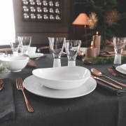 A selection from The Studio of Tableware - brunch, ceramic, dining room, furniture, porcelain, restaurant, table, tablecloth, tableware, black