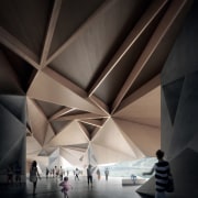 Architect: Terrior architecture, ceiling, daylighting, light, lighting, line, structure, symmetry, tourist attraction, black