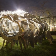 The Flowering Phantasm by Clay Odom - The grass, light, lighting, night, plant, tree, brown