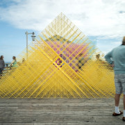 Designed by SPORTS architecture, morning, recreation, sky, tourist attraction, urban area, water, yellow, white