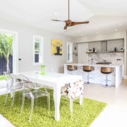 This kitchen features easy access to the outside dining room, estate, home, interior design, kitchen, property, real estate, room, table, white