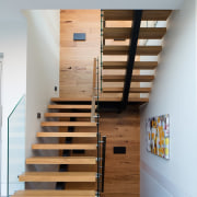 Architect: Damon HillsPhotography by Nic Granleese architecture, daylighting, floor, handrail, hardwood, home, house, interior design, product design, stairs, wood, gray