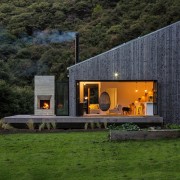 It's the perfect bush retreat - It's the architecture, cottage, facade, farmhouse, home, house, landscape, real estate, black, brown