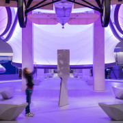 Zaha Hadid – Mathematics: The Winton Gallery – blue, function hall, light, lighting, purple, violet, purple