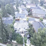 Another sky-high view of the home - Another aerial photography, bird's eye view, city, home, neighbourhood, real estate, residential area, roof, suburb, tree, village, gray