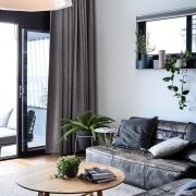 Indoor plants bring the outside in - Indoor furniture, home, house, interior design, living room, room, table, window, window covering, window treatment, gray