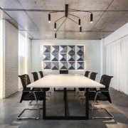 Architect: Martin Architects architecture, ceiling, daylighting, floor, flooring, furniture, interior design, product design, table, wall, gray