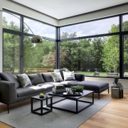 Architect: ZeroEnergy DesignPhotography by Eric Roth angle, architecture, daylighting, furniture, home, house, interior design, living room, real estate, table, window, gray