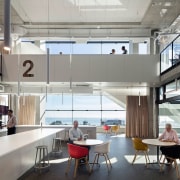 Learn more about the project architecture, ceiling, daylighting, interior design, white, gray