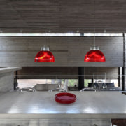 A simple light arrangement manages to draw your architecture, house, interior design, gray, black