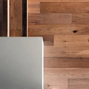 A view of the wood floor - A floor, flooring, hardwood, lumber, plywood, wood, wood flooring, wood stain, brown, gray