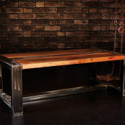 Raw Possessions furniture is durable and aesthetically pleasing coffee table, desk, furniture, table, wood, wood stain, black
