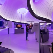 Zaha Hadid – Mathematics: The Winton Gallery – architecture, ceiling, design, interior design, light, lighting, product design, purple, purple