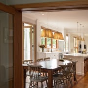 TIDA NZ 2017 – Designer kitchen entrant – cabinetry, chair, countertop, dining room, floor, flooring, furniture, hardwood, interior design, kitchen, room, table, window, wood, wood flooring, brown, gray