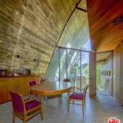 Edward Norton's new Malibu Colony home – Trulia architecture, ceiling, estate, home, house, interior design, lobby, real estate, room, wall, wood, brown, gray